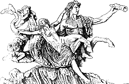 Тритон дующий в раковину - изображение с рельефа